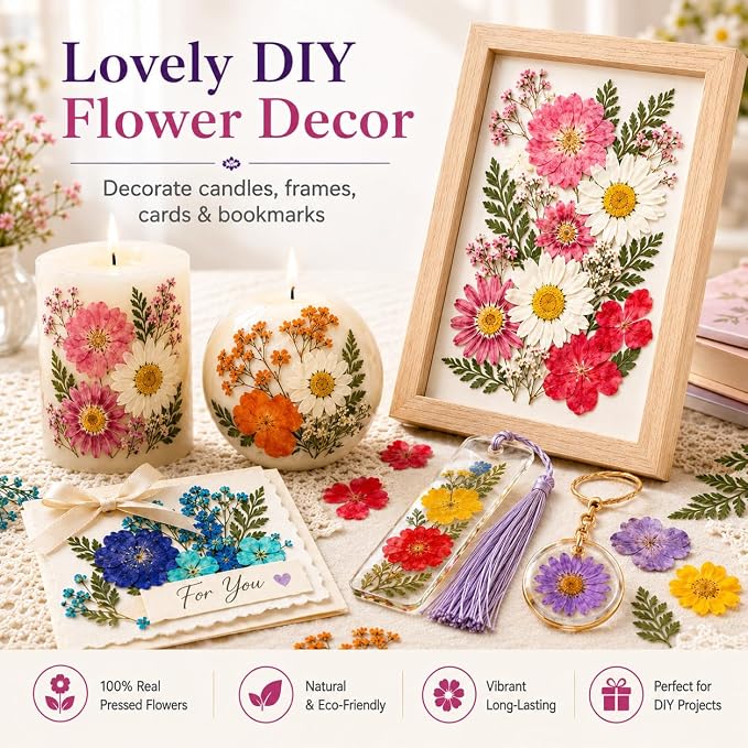 155 pcs Dried Flowers for Resin, Natural Flowers and Leaves Kit - Image 5