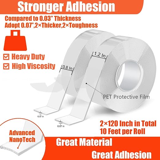 Double Sided Heavy Duty Extra Strong Adhesive Removable Tape - Image 2