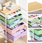 SYKIARIOL 5-Tier Rolling Utility Storage Drawer Craft Cart on Wheels - Image 8