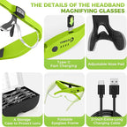 Magnifying Glass with Light, 1.5X-5.0X Magnifying Glasses, Rechargeable - Image 6