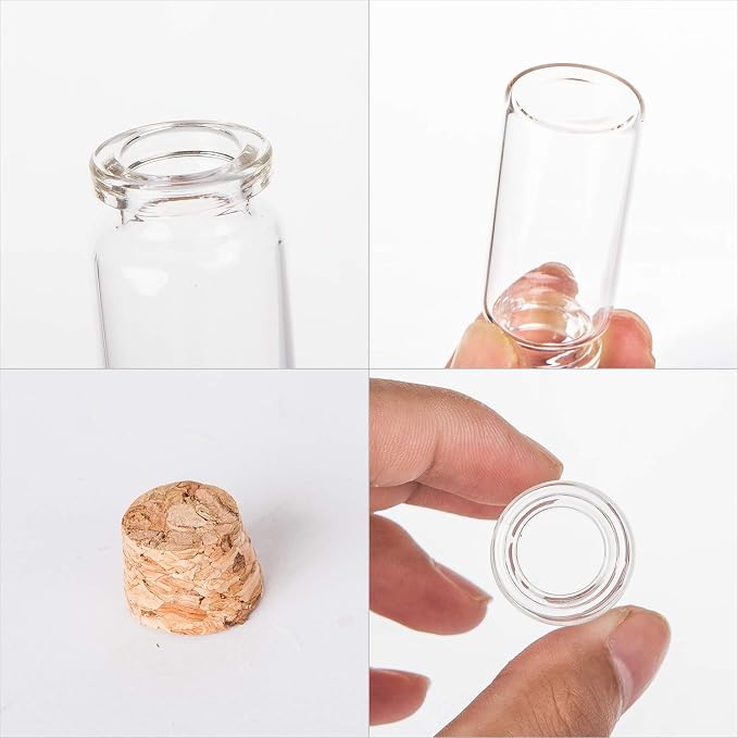 64PCS Cork Stoppers Glass Bottles, DIY Decoration Small Tiny Glass Jars Favors - Image 3