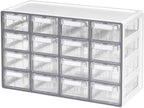 Blue Ginkgo Medium 16-Drawer Cabinet – Stackable Clear Organizer by BLUEGINKGO