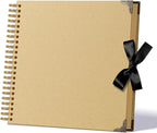 Scrapbook Album 12 Inch 50 Sheets 100 Pages, Kraft Paper Cover DIY Photo Album by Hiwhy