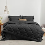 Love's cabin California King Comforter Set Black, 7 Pieces California King Bed - Image 2