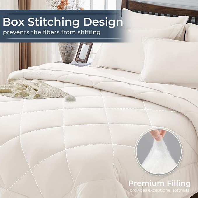 HEVUMYI Ivory Full Comforter Set - Image 4