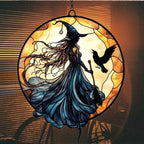 Witch Faux Mosaic Acrylic Suncatcher Stained Glass Effect Window Car Hanging - Image 7