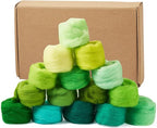 FASHEWELRY 2.65 oz Green Wool Roving - Image 8