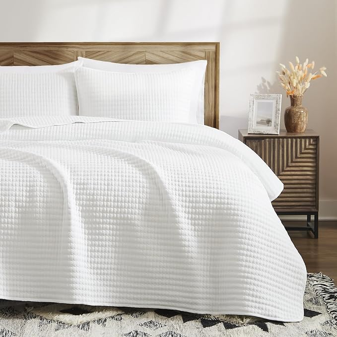 WRENSONGE White Quilt Set Queen Size-3 Pieces Lightweight Bedspreads Summer - Image 8