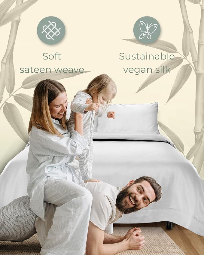 LINENWALAS 100% Rayon Derived from Bamboo Silk Pillow Cases Set of 2, Soft - Image 4