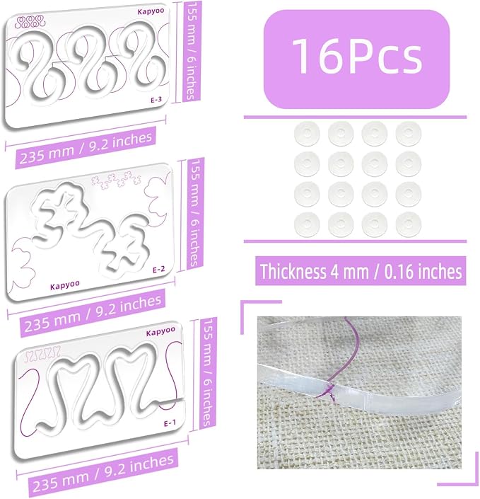 3Pcs Free Motion Quilting Templates - Image 2