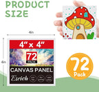 ESRICH Mini Canvases for Painting, 4x4In Canvas in Bulk 72 Pack Small Canvas - Image 2