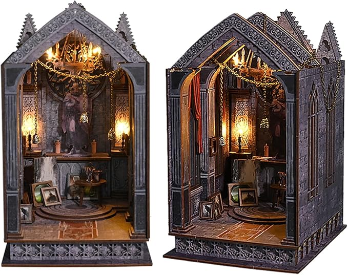 Flever Dollhouse DIY Book Nook Miniature Kit, Bookshelf Insert Decor, 3D Wooden by Flever