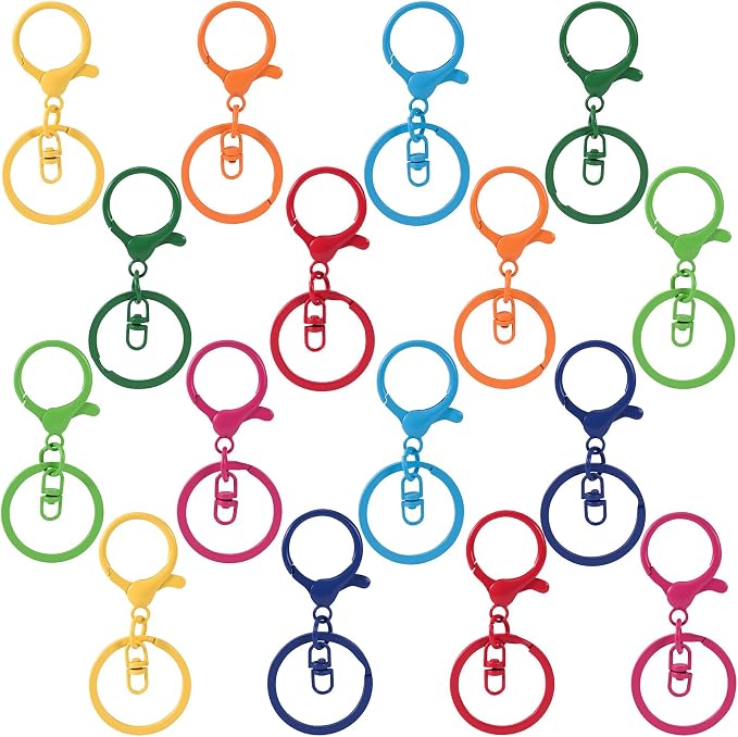 16 Pcs Metal Keychain Clip, Colorful Swivel Snap Hook by Unknown