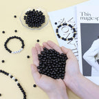 DUQGUHO Black Beads for Bracelets 8mm Black Pearls - Image 5