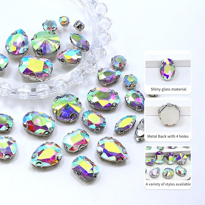 Sew on Rhinestone, Bags and Sewing Accessories，Crystal AB - Image 3