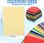 PATIKIL 10 Pcs Beige EVA Foam Sheets, 12 x 8 Inches Foam Sheets - Image 2