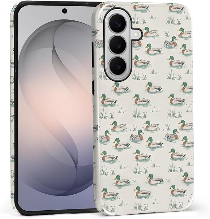 for Samsung Galaxy S26+ Case, Cute Duck Pattern Glossy 2 in 1 Shockproof Bumper by Teonvpu