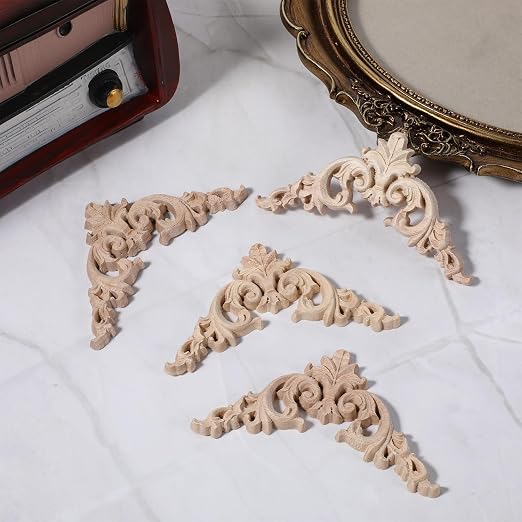 4 Pcs Wood Appliques for Furniture, Victorian Furniture Decorative Wood Trim - Image 7