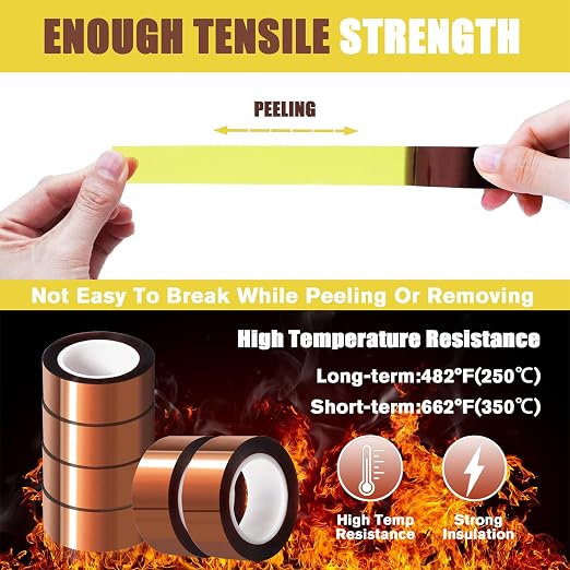 MEBMIK 6 Rolls 20mm x16m Heat Tape High Temperature Heat Resistant Tape Heat - Image 5