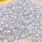 1500PCS 3-14mm White Flatback Pearls, 150g Half-Round ABS Pearls - Image 7