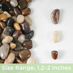 SIDONG 5 lbs Mixed River Rocks, 1.2-2 Inches Highly Polished Pebbles - Image 9