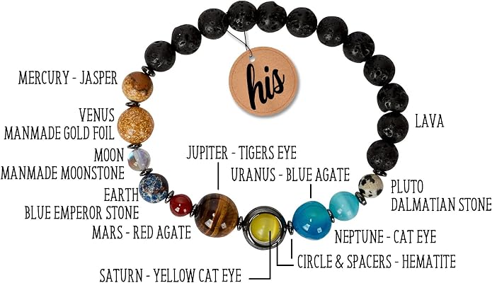 SPUNKYsoul New! His and Hers Couple Circle Distance Universe Bracelets - Image 3