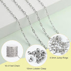 SMYHTGLIF 16.4 Feet Paper Clip Cable Chain Bulk Silver Stainless Steel Jewelry - Image 2