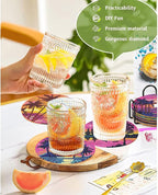 Clendo 8Pcs Diamond Painting Coasters Kits, DIY Landscape Diamond Art Coaster - Image 2