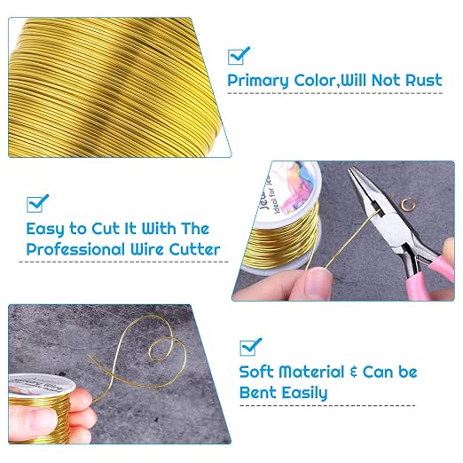 22 Gauge Jewelry Wire, Anezus Craft Wire Tarnish Resistant Copper Beading Wire - Image 3