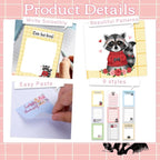 Funny Raccoon Sticky Notes Gifts, 9 Pack Raccoon Notepads 3x4 Inches, Work Gag - Image 3