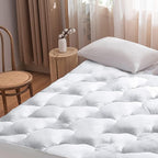 WhatsBedding Waterproof Mattress Pad Queen Size Cotton Top Down Alternative - Image 2