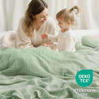 100% Cotton Muslin Blanket 40" x 40", Breathable and Lightweight Cotton Throw - Image 2