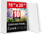 ESRICH Canvas for Painting 16x20 Inch, 10 Pack Flat Canvas Boards for Painting by ESRICH