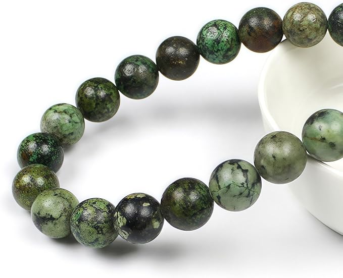 MJDCB Natural African Turquoise Beads Round Loose Stone Beads - Image 2