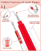 FIVEIZERO Seam Rippers for Sewing – 2 Big and 2 Small Stitch Remover Tools - Image 3