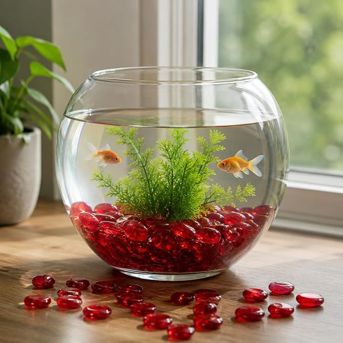 ARSUK 2LB Red Glass Pebbles for Vase Fillers, Aquarium Gravel, Decorative - Image 9