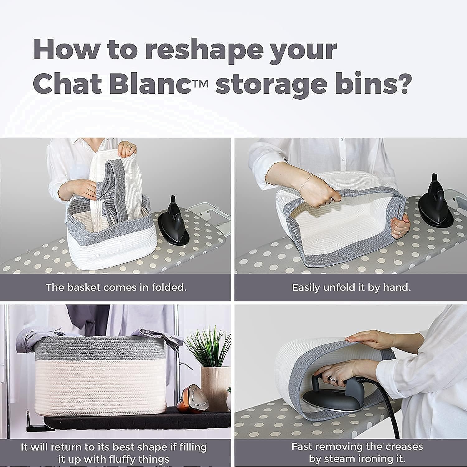 CHAT BLANC Rainbow Cotton Rope Baskets for Organizing | Storage Baskets for Shelves | Rainbow Rope Basket for Storage, Small Laundry Baskets, Woven Baskets for Storage, Dog Toy Bin, Baby Basket, 3Pack