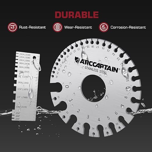 ARCCAPTAIN Metal Gauge Thickness Tool, Metal Thickness Gauge, Stainless Steel - Image 4