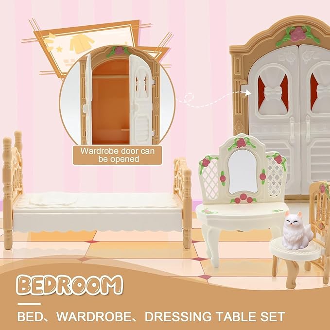 36Pcs Dollhouse Furniture Set, Miniature 1:12 Scale Dolls House Accessories - Image 3