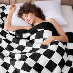 Black Checkered Weighted Blanket by BETU