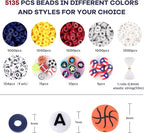 Red White and Blue Clay Beads, Clay Beads - Image 6