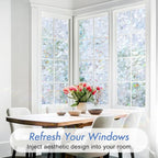 Haton Window Privacy Film, Stained Glass Rainbow Film Decorative Window Clings - Image 2