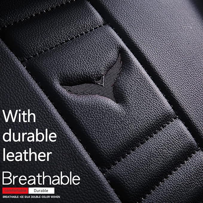 Luxury 2 Seats Car Seat Covers Protectors for Suzuki 1999-2025 95% Models, Back Storage Bag Design & Headrest Pillow & Lumbar Support Black & Black Line