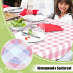 Smiry Rectangle Table Cloth, Waterproof Vinyl Tablecloth - Image 2