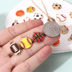 20PCS Sports Charms Enamel Basketball Baseball Pendant Charms - Image 5