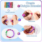 XSEINO About 144 Colors 1200PCS 6mm Glass Beads Bracelet Making Set, 6 Styles - Image 5