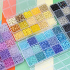 15 Grid Black Glass Seed Bugle Tube Beads Kit - Image 5