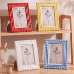 4 Pack 5 x 7 Picture Frame, Wood Beaded Boho Photo Frame, Vintage Photo Display - Image 5