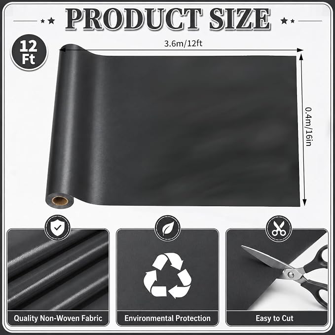 Black Bulletin Board Roll Non-Woven Fabric Poster 16in X 12ft | Back to School - Image 2