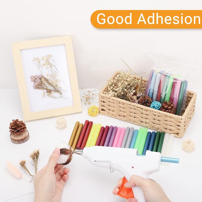 Manarty Glitter Color Hot Glue Sticks, Craft Adhesive Waxing Sticks Bulk - Image 4